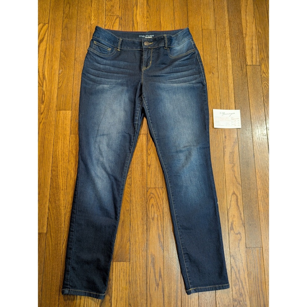 Maurices Dk Wash Acid Fade Skinny Jegging Stretch Flex‎ Waist Jeans Medium SHORT